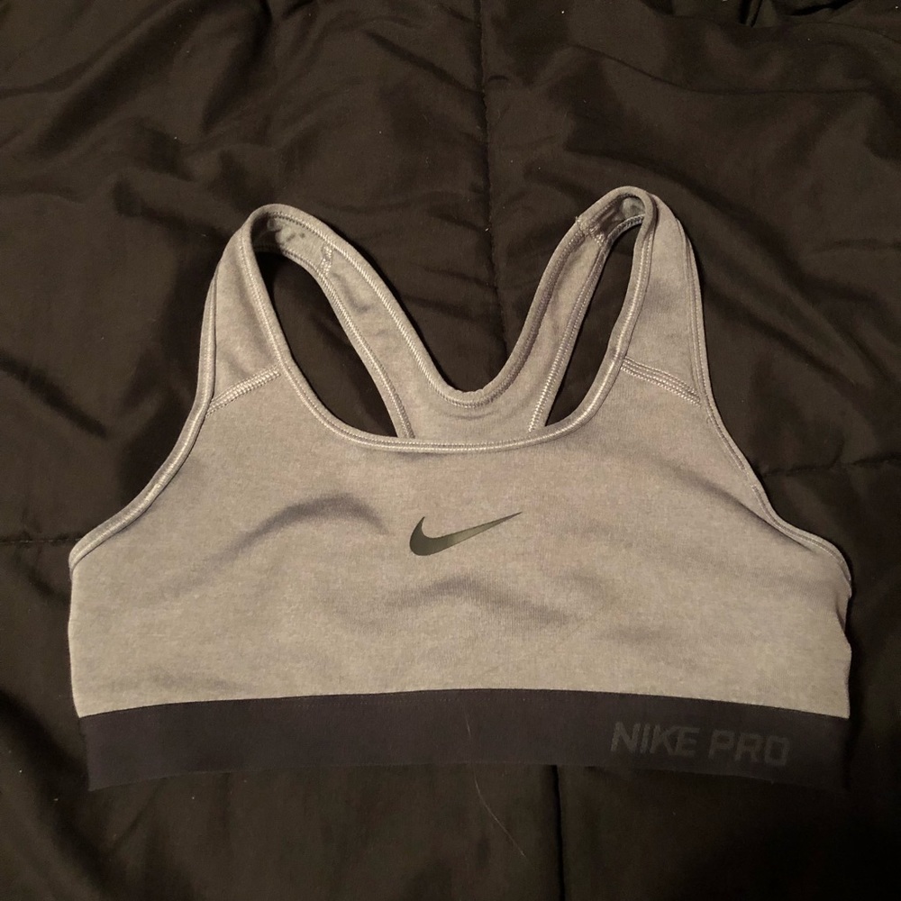 Gray Nike Pro Sports Bra